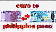Euro To Philippine Peso Exchange Rate Today | EUR To PHP | Euro To Peso | Euro Rate In Philippines