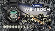 Casio WS1200H Fishing Gear Watch with Fishing Timer and Moon Phase Data