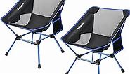 FBSPORT 2 Pack Portable Camping Chairs Lightweight Backpacking Chair Compact & Heavy Duty for Camp, Backpack, Hiking, Beach, Picnic, with Carry Bag