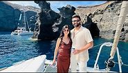 We went sailing on a luxury cruise in Santorini,Greece❤️ Amazing experience with clear blue waters.