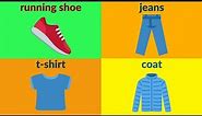 CLOTHING VOCABULARY for Beginners, Kids with Emojis - Learn Names of Clothes in English