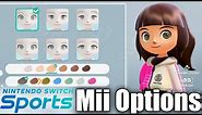 Mii Character Options in Nintendo Switch Sports