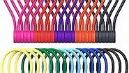 SMART&COOL Reusable Silicone Magnetic Cable Ties for Bundling and Organizing, Holding Stuff, Book Markers, Fridge Magnets, Assorted Color, 7.16'' (30-Pack, Multi)