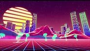 Synthwave 80's Type Retro City Neon Lights - Live HD Wallpaper 1HOUR