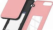 GOOSPERY iPhone 8 Plus Case, iPhone 7 Plus Wallet Case with Card Holder, Protective Dual Layer Bumper Phone Case - Pink