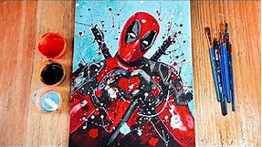 Deadpool Fan Art in Abstract Expressionism Style | Blank Canvas Turns into a Superhero