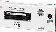 Canon Genuine Toner, Cartridge 118 Black (2662B001), 1 Pack Color imageCLASS MF8350Cdn, MF8380Cdw, MF8580Cdw, MF729Cdw, MF726Cdw, LBP7200Cdn, LBP7660Cdn Laser Printers