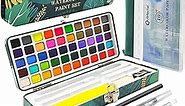 Artecho Watercolor Paint Set 50 Colors, Water Colors Paint Adult Set with Watercolor Papers and Brushes, Ideal for Adults, Artists and Hobbyists