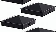 Azdele 4x4 Aluminum Pyramid Post Caps Cover for 4x4 Nominal Wood Post(Actual/True 3.5" x 3.5"), with Matte Finish Powder Coated Surface, for Fence Wood Post of Decks or Corridors(Black, 4 Pack)