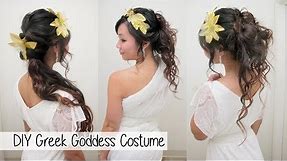 DIY Greek Goddess Costume l Hair Accessories & No Sew Toga