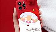 Christmas Case for iPhone 15 Pro Max, Merry Christmas Phone case Soft Silicone Cover TPU 3D Cute Santa Doll Xmas Red Flexible Protective Case for iPhone 15 Pro Max, Santa Claus