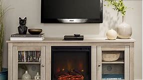 Walker Edison White Oak Fireplace TV Stand for TVs up to 60"