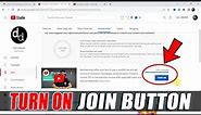 How to Setup Channel Membership on YouTube (2023) | Activate Join Button
