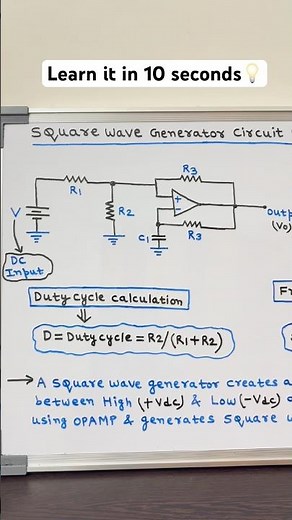 Square wave generator circuit using OPAMP 💡 || #shorts #electrical #ee #electronics #education