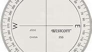 Westcott ‎360-Degree Protractor Compass for Drawing and Drafting, Clear, 3.5 in