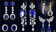 Most Outstanding & stunning sapphire and diamond earring design for wedding