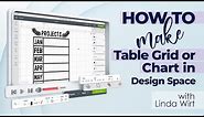 How to Make a Table Grid or Chart in Cricut Design Space