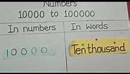 How to read and write numbers between 10000 & 100000 in words & figures in English