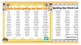 Sixth Grade Spelling Bee Word List