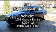2008 Hyundai Elantra Starter Replacement - (Location and Repair) - Constant Clicking, No Start