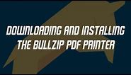 Downloading and installing the BullZIP PDF Printer