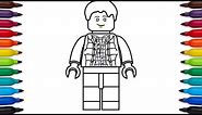 How to draw Lego Marty McFly from Back To The Future - coloring pages