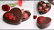 Heart Chocolate Box & Chocolate Covered Strawberries | DIY Valentines's Day Treat