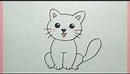 Cara menggambar kucing - How to draw a cat