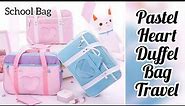 DUKEEN Preppy Style Pink Travel Shoulder School Bags For Women Girls Canvas Large Capacity Casual