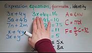 What are expressions, equations, formulae, identities, inequalities, terms and factors? GCSE Maths