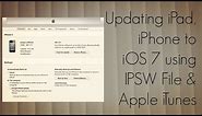 Updating iPad, iPhone to iOS 7 using IPSW File & Apple iTunes - How To Tutorial