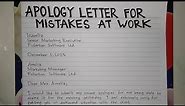 How To Write An Apology Letter for Mistakes at Work Step by Step Guide | Writing Practices