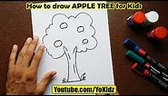 How to draw APPLE TREE for kids