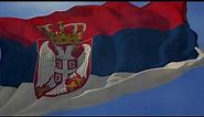 Waving flag and National Anthem of Serbia, "Bože pravde"