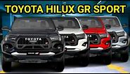 New Toyota HiLux GR Sport (2024 - 2025) - Rugged Truck Pickup | Black, Red, White, Silver Details!