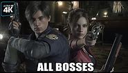 Resident Evil 2 Remake - All Bosses (With Cutscenes) + All Endings HD 1080p60 PC