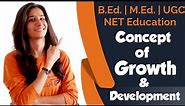 Concept of Growth & Development | B.Ed. | M.Ed. | UGC NET Education | Inculcate Learning | By Ravina