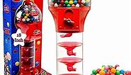 PlayO 18" Big Spiral Gumball Machine Toy - Includes Aprox 113 Gum Balls - Kids Dubble Bubble Twirling Style Candy Dispenser - Birthday Parties, Novelties, Party Favors and Supplies (Red)