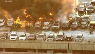 Newark Airport parking garage fire damages numerous vehicles