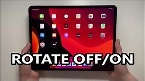 How to Rotate iPad Pro Screen & Lock Orientation