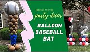 DIY Balloon Baseball tower, How to make Baseball Bat Balloon | Amysballoon.com Party Decor