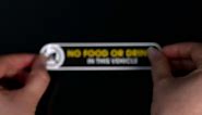 No Food or Drinks in this Vehicle | 2 Small Self Adhesive No Food or Drink Sticker Sign for Car | Glossy Permanent Vinyl Signs | 1x5 inches No Drinks or Food in Vehicle | Waterproof and UV Resistant