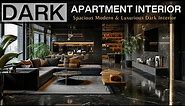 Spacious Modern and Luxurious Dark Apartment Interior Design