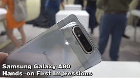 Samsung's very first Pop-up Flip camera | Samsung Galaxy A80 Hands-on First Impressions !