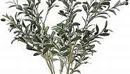 39 Inch Artificial Olive Branch Greenery Stems Fake Plants with 222 Leaves for Vase Faux Olive Branches Home Decor Indoor 2PCS