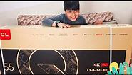 TCL 55" inch 4K Qled display c815 unboxing smart tv with onkyo Sound Bar