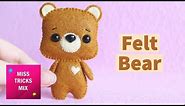 DIY: Cute Teddy Bear Felt Plush | Kawaii Crafts | Felt Craft.