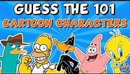 Guess the "101 CARTOON CHARACTERS" QUIZ! | CHALLENGE/TRIVIA