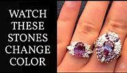Alexandrite Color Change Video: Gemstones Changing Colors Under Different Lights