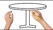 Cómo dibujar una mesa redonda | Dibujos sencillos